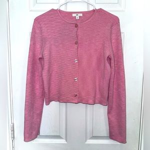 BP. Nordstrom Baby Pink Ribbed Button‎ Up Cardigan Size Small